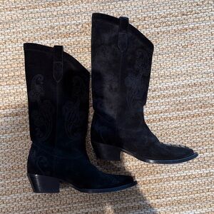 Etro Black Suede Cowboy Boots size 39